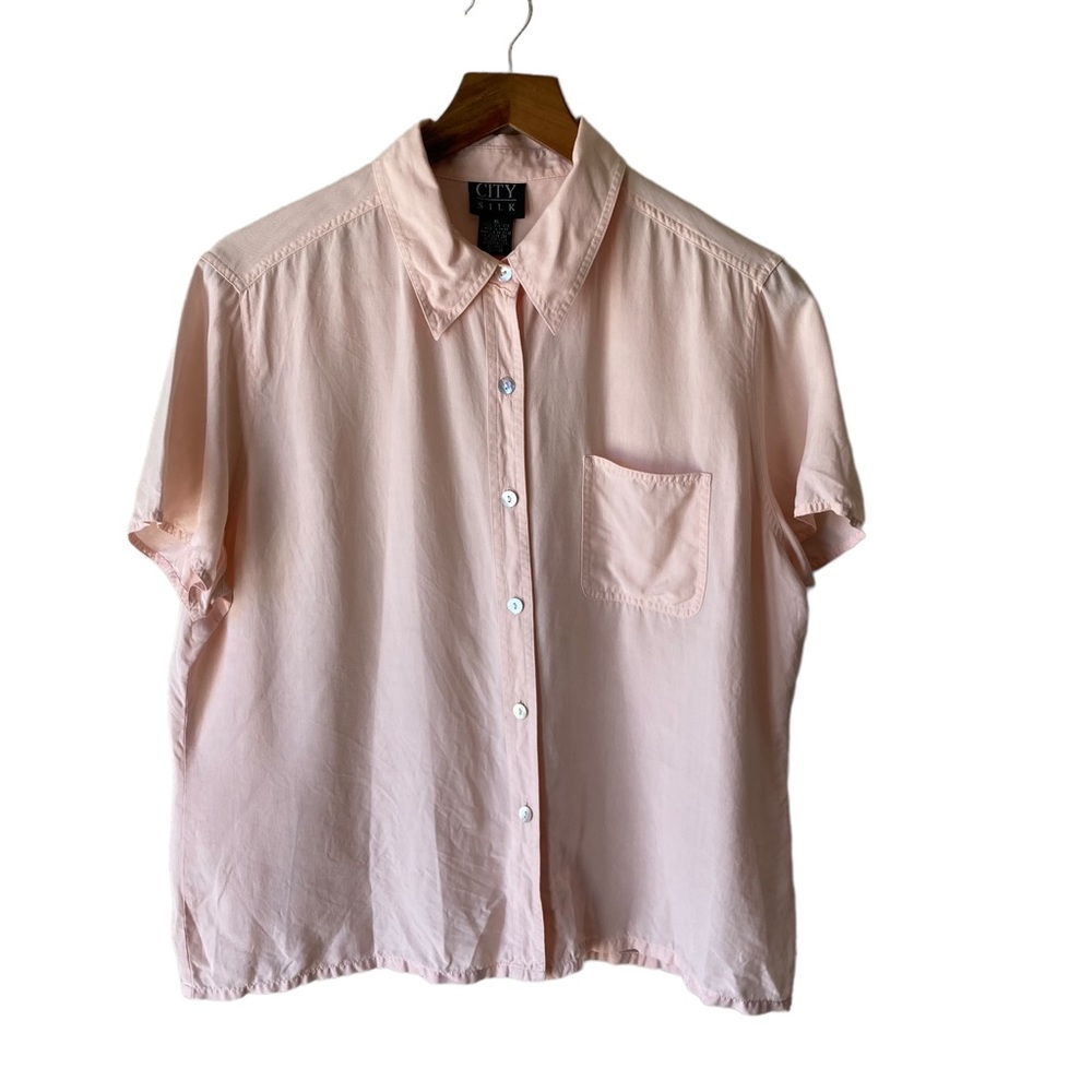 Vintage 80s City Silk Button UP